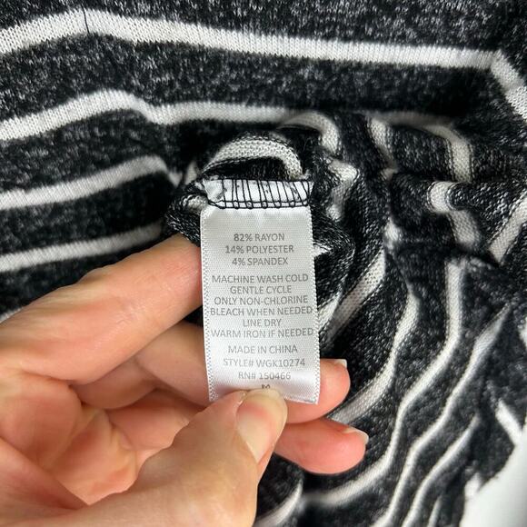 Market & Spruce Womens Striped Hoodie Sweater Size Medium Kalloon Brushed Knit - Picture 7 of 7